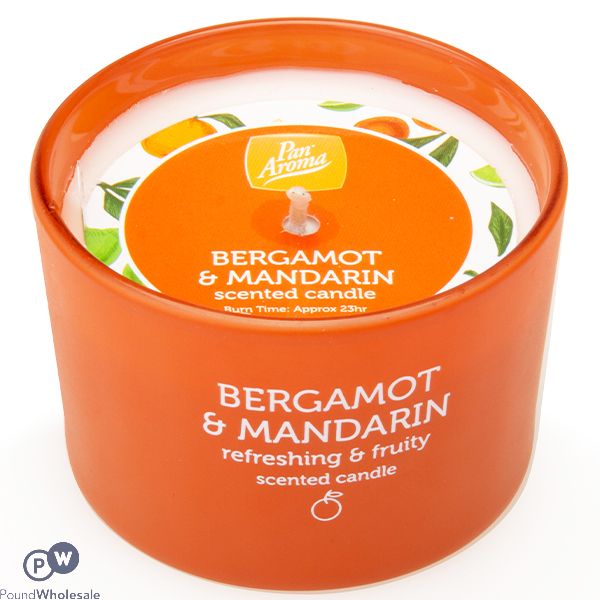 Pan Aroma Bergamot & Mandarin Scented Coloured Jar Candle 85g