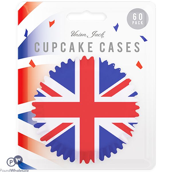 Pop Union Jack Paper Cupcake Cases 60 Pack