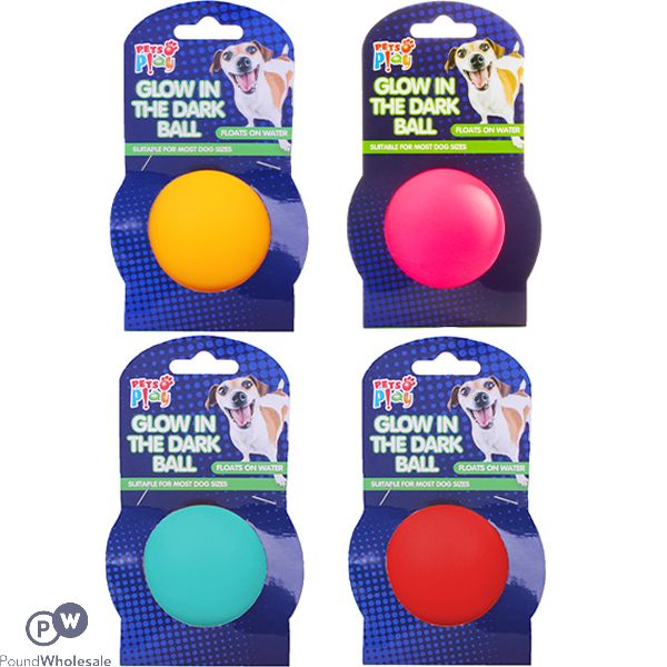 Pets Play Glow In The Dark Dog Ball Assorted Colours