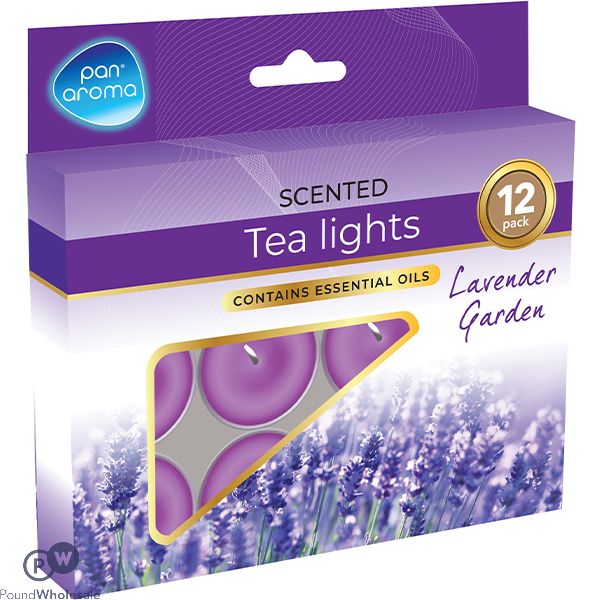 Pan Aroma Lavender Garden Scented Tea Lights 12 Pack