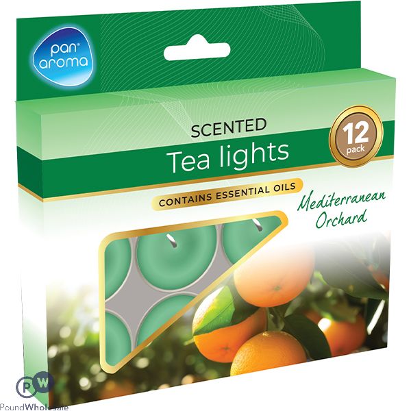 Pan Aroma Mediterranean Orchard Scented Tea Lights 12 Pack