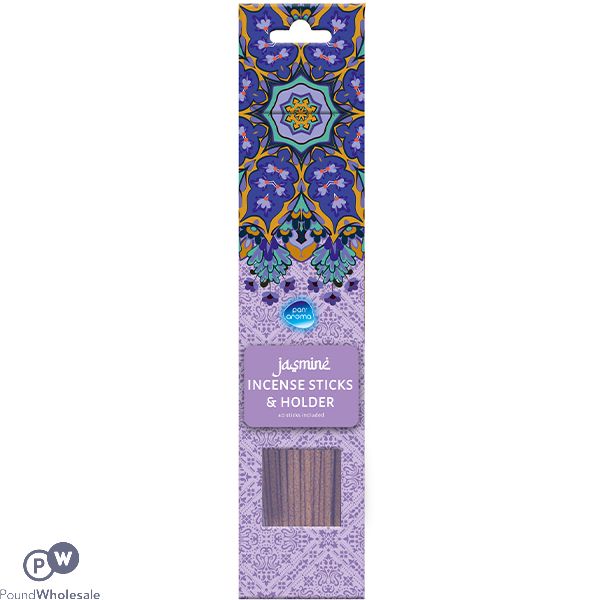 Pan Aroma Jasmine Incense Sticks & Holder 40 Pack