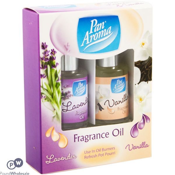 Pan Aroma Lavender & Vanilla Fragrance Oils 10ml 2 Pack