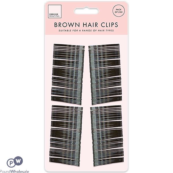 Forever Beautiful Brown Hair Clips 200 Pack