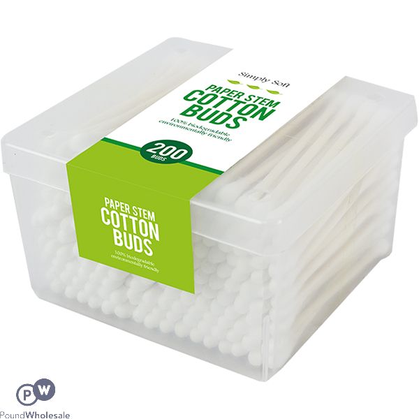 Simply Soft Paper Stem Cotton Buds 200 Pack