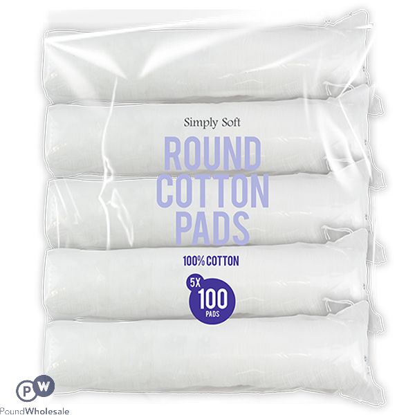 Simply Soft Round Cotton Pads 5 X 100 Pack