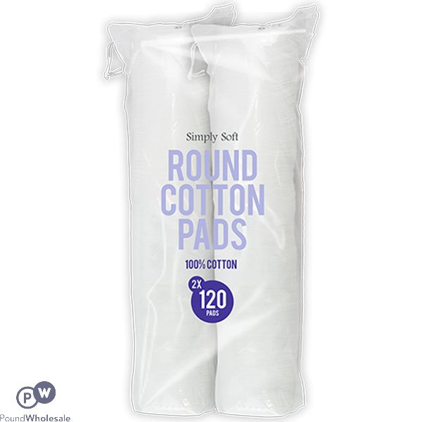 Simply Soft Round Cotton Pads 2 X 120 Pack