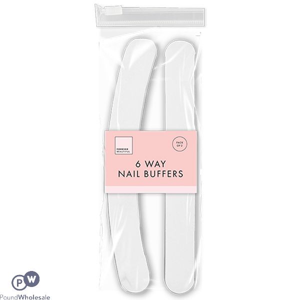 Forever Beautiful White 6-way Nail Buffer 2 Pack