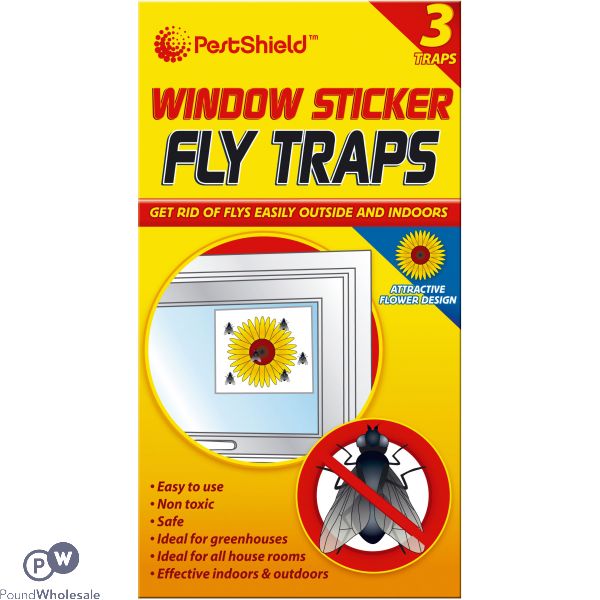 PestShield Window Sticker Fly Traps 3pk