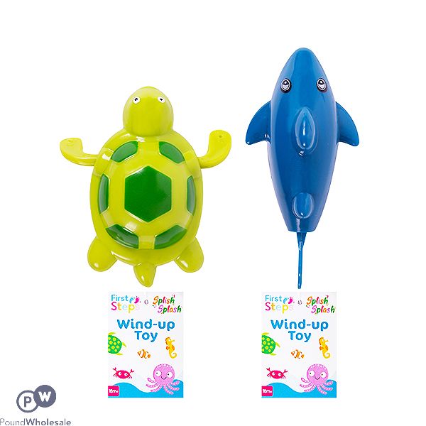 First Steps Assorted Turtle & Shark Wind-Up Bath Toy