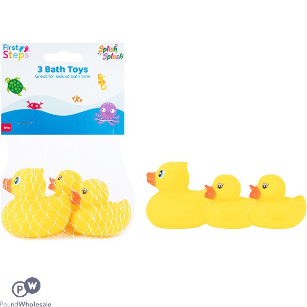 First Steps Vinyl Duck Family Bath Toy 3 Pack
