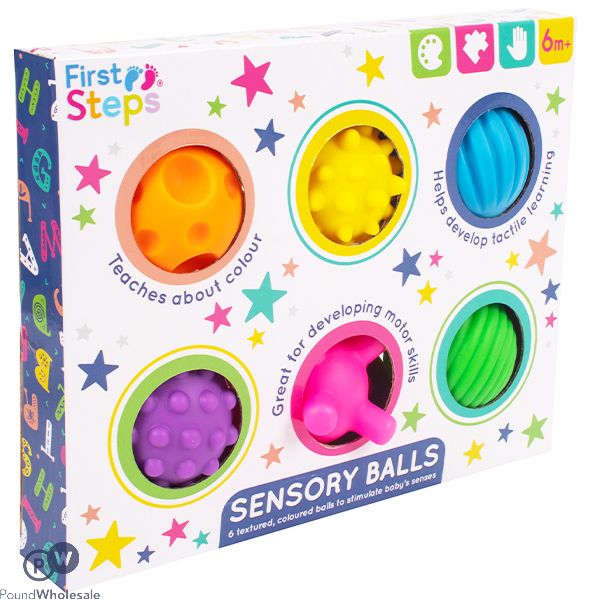 First Steps Assorted Baby Sensory Balls 6 Pack