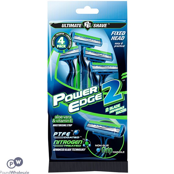 Power Edge 2 Blade Moisturising Disposable Razor 4 Pack