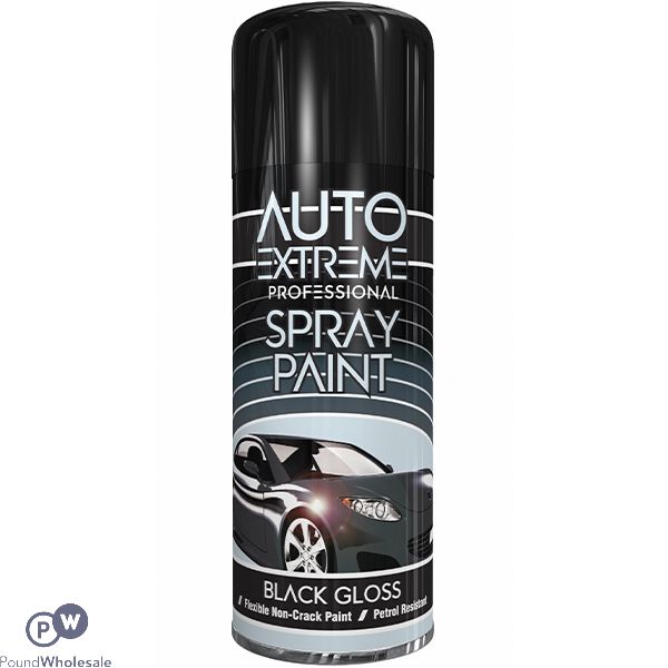 Auto Extreme Professional Black Gloss Spray Paint 400ml