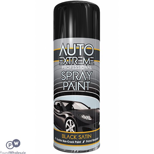 Auto Extreme Professional Black Satin Spray Paint 400ml