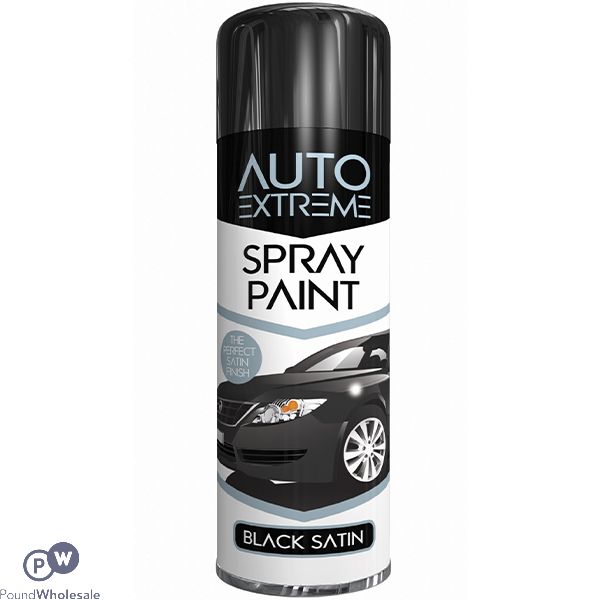 Auto Extreme Automotive Black Satin Spray Paint 250ml