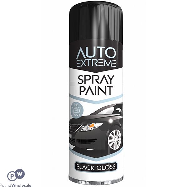 Auto Extreme Automotive Black Gloss Spray Paint 250ml