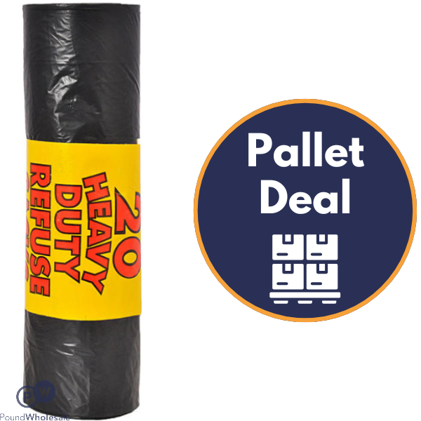 Rm Extra Heavy Duty 110g 20pk Black Refuse Sacks (110l) 30 Rolls In A Box Pallet Deal