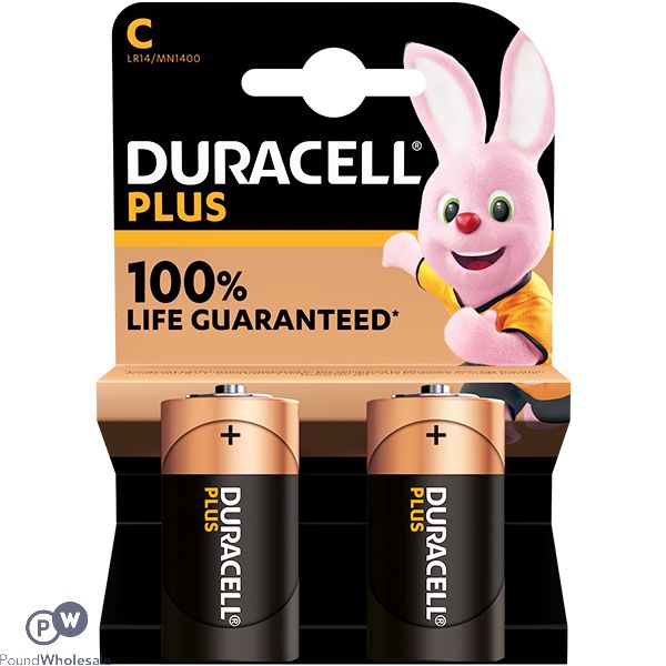 Duracell Plus LR14/MN1400 C 9V Batteries 2 Pack