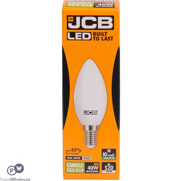 JCB LED Opal Candle 6W=40W Cool White SES