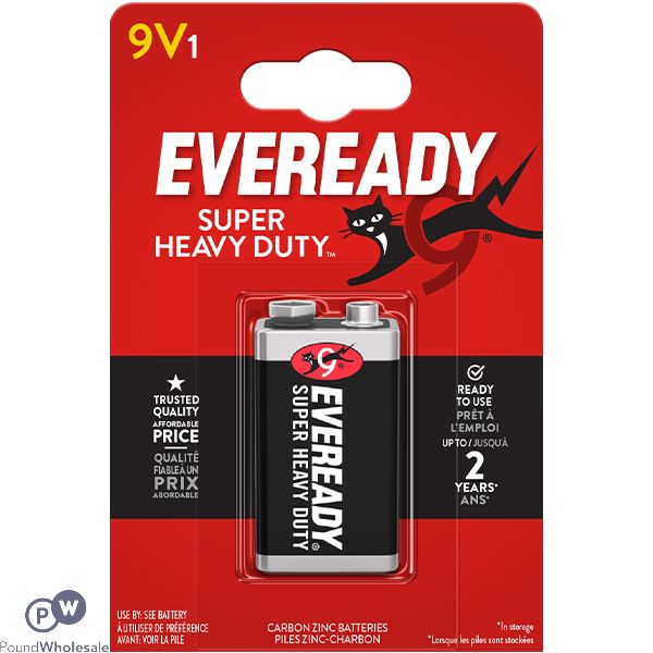 Eveready Super Heavy Duty Carbon Zinc 9V Battery