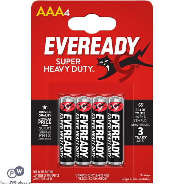 Eveready Super Heavy Duty Aaa Batteries 4 Pack