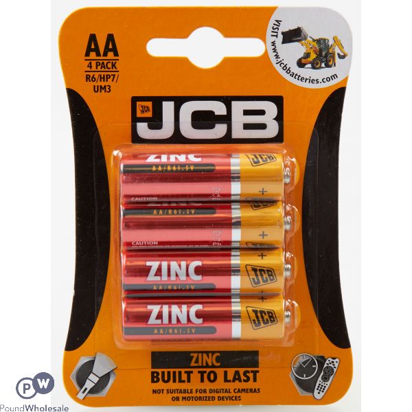 Jcb AA Zinc R6/HP7/UM3 Batteries 4 Pack