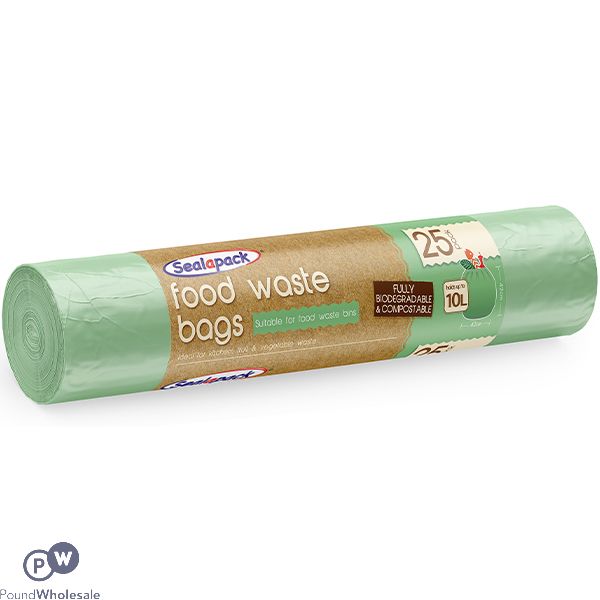 Sealapack Biodegradable Food Waste Bag 10l 25 Pack