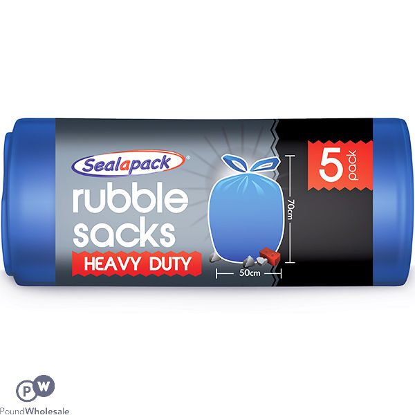 Sealapack Blue Heavy Duty Rubble Sacks 5 Pack 70cm X 50cm