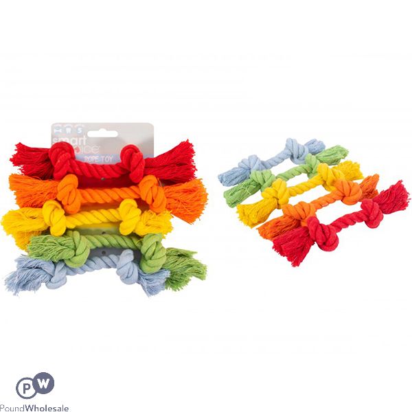 Smart Choice Assorted Colour Small Dog Puppy Rope Tug Toys 5 Pack