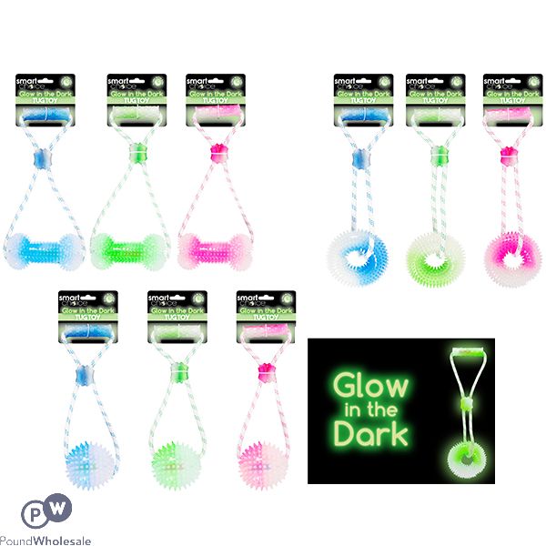 Smart Choice Glow In The Dark Tug Dog Toys Assorted