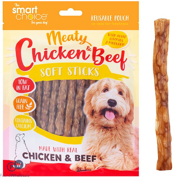 Smart Choice Chicken & Beef Soft Sticks Dog Treats 30 Pack 100g