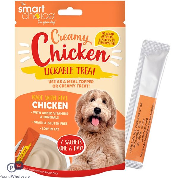 Smart Choice Creamy Chicken Lick Dog Treat 7 Pack 84g