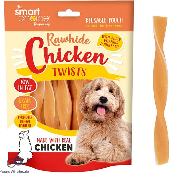 Smart Choice Rawhide Chicken Twists Dog Treats 12 Pack 120g