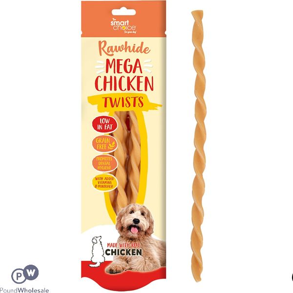 Smart Choice Rawhide Mega Chicken Twist Dog Treats 6 Pack 144g