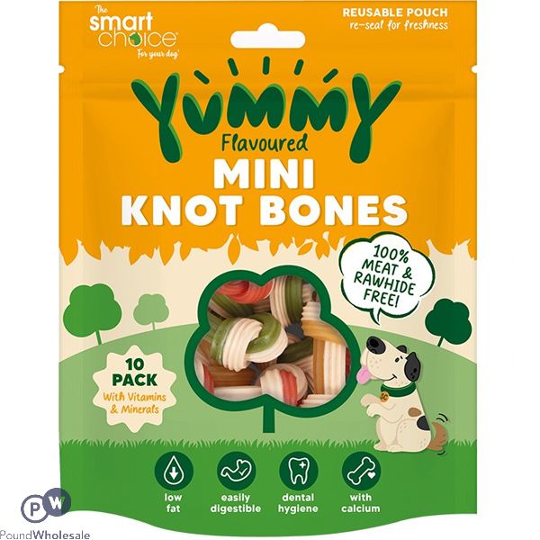 Smart Choice Meat-free Yummy Mini Knot Bones Dog Treats 12 Pack