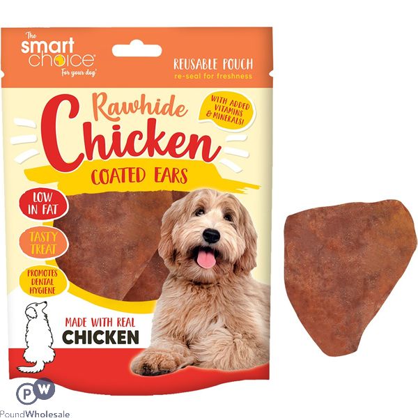 Smart Choice Rawhide Chicken-Coated Ear Dog Treat 2 Pack