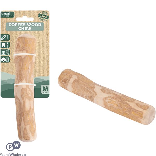 Smart Choice 100% Natural Coffee Wood Dog Stick Medium