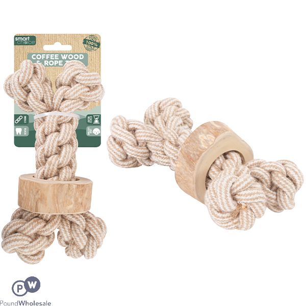 Smart Choice 100% Natural Coffee Wood Knot Rope Dog Toy 21cm