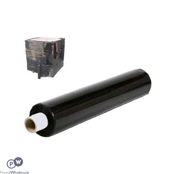 Heavy Duty 20 Microns Black Pallet Shrink Pallet Wrap 400mm X 200m