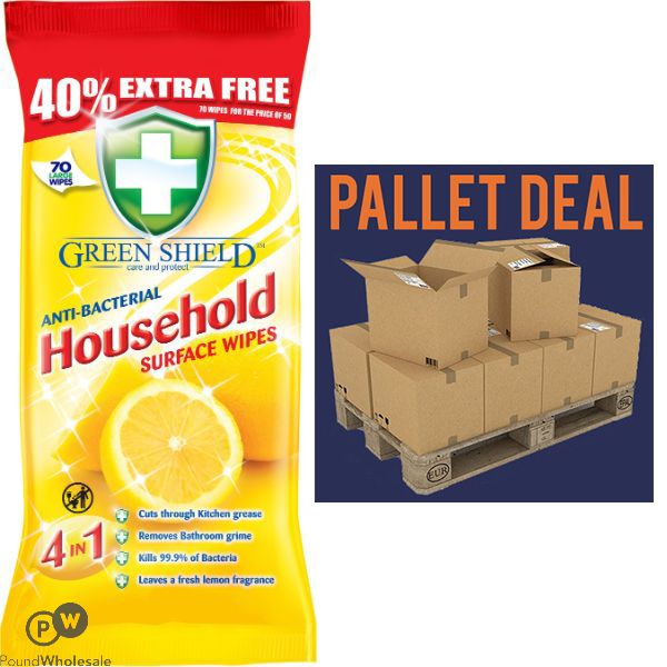 Greenshield Household Anti-Bacterial Wipes 70 Sheets Pallet Deal