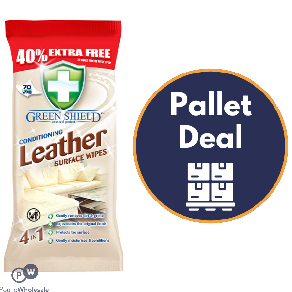 Greenshield Leather Wipes 70 Sheets Pallet Deal