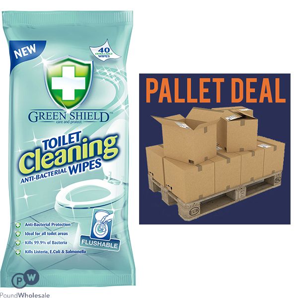 Greenshield Toilet Cleaning Wipes 40 Pack Pallet Deal