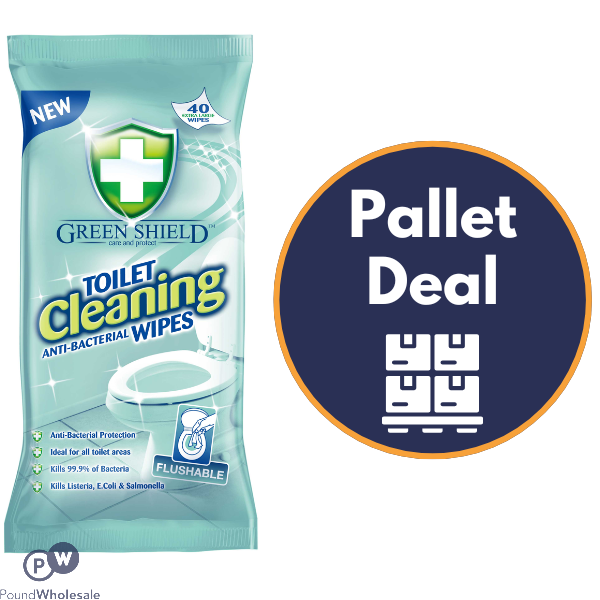 Greenshield Toilet Cleaning Wipes 40 Pack Pallet Deal