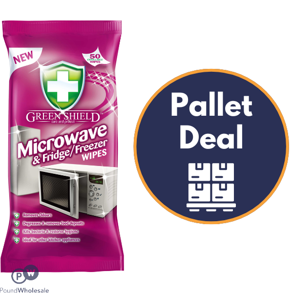 Greenshield Microwave & Fridge/freezer Wipes 50 Sheets Pallet Deal