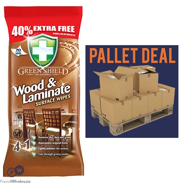 Greenshield Wood & Laminate Wipes 70 Sheets Pallet Deal