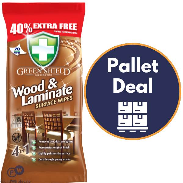 Greenshield Wood & Laminate Wipes 70 Sheets Pallet Deal