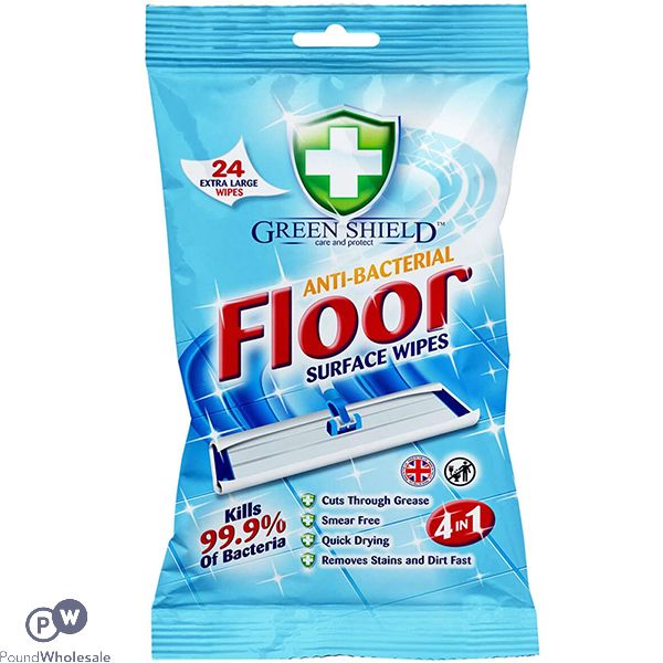 Greenshield Anti-bacterial 4-in-1 Floor Wipes 24 Sheets