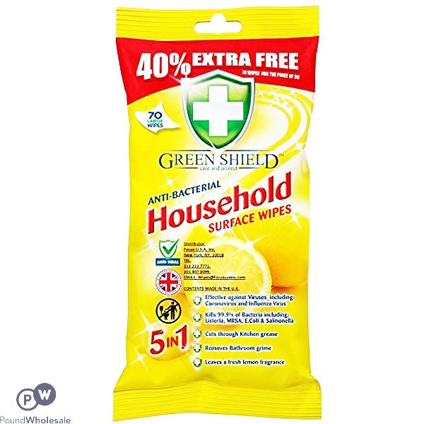 Greenshield Household Anti-Bacterial Wipes 70 Sheets