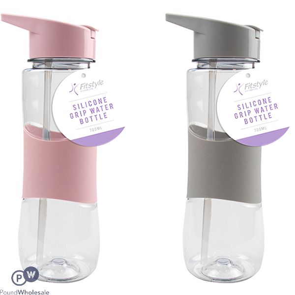 Fitstyle Silicone Grip Water Bottle 700ml Assorted Colours